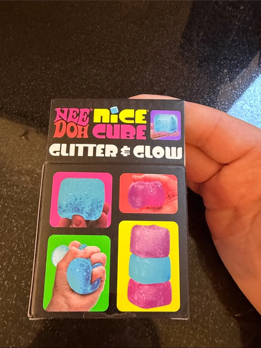NIB 100% Auth NeeDoh Glitter & Glow Super Solid Squish - Purple
